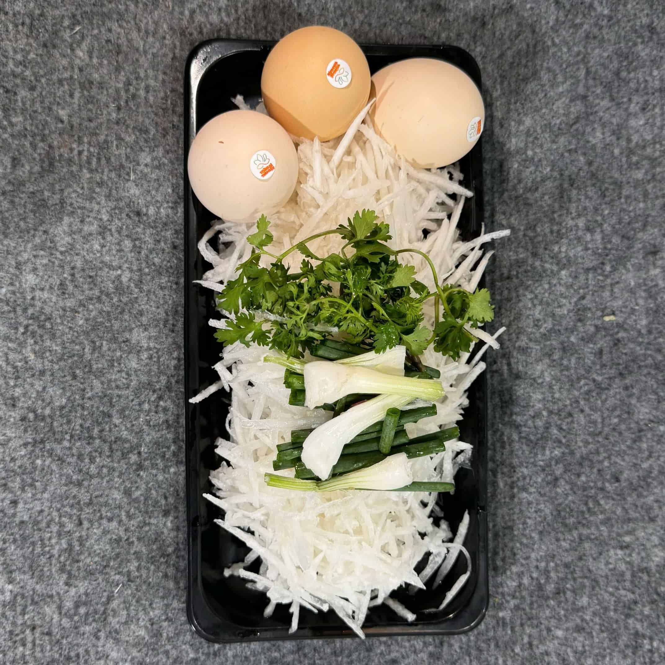 Set Sơ Chế Củ Cải Xào Trứng Thảo Dược
