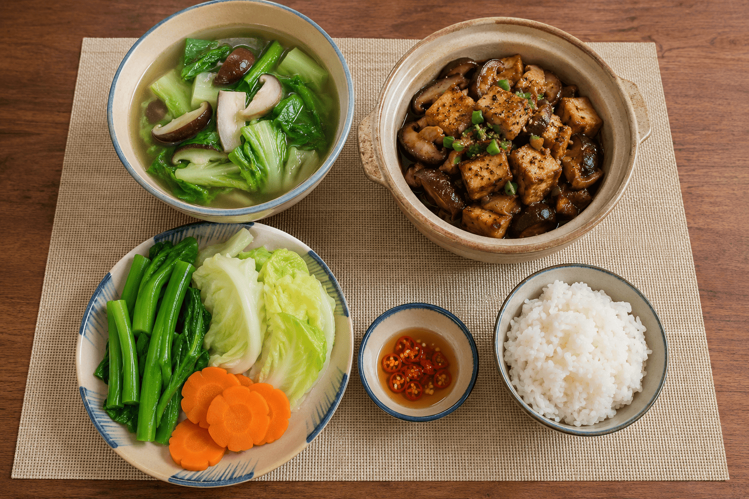 Mâm Cơm Chay 3 Món: Đủ Vị Mà Không Cầu Kỳ