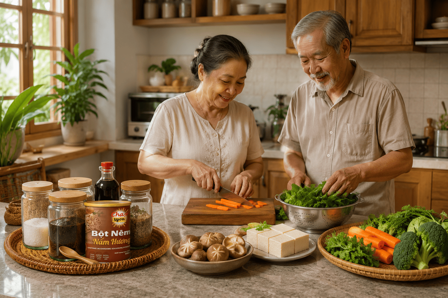Chuẩn Bị Gia Vị Chay Khi Nhà Có Người Lớn Tuổi