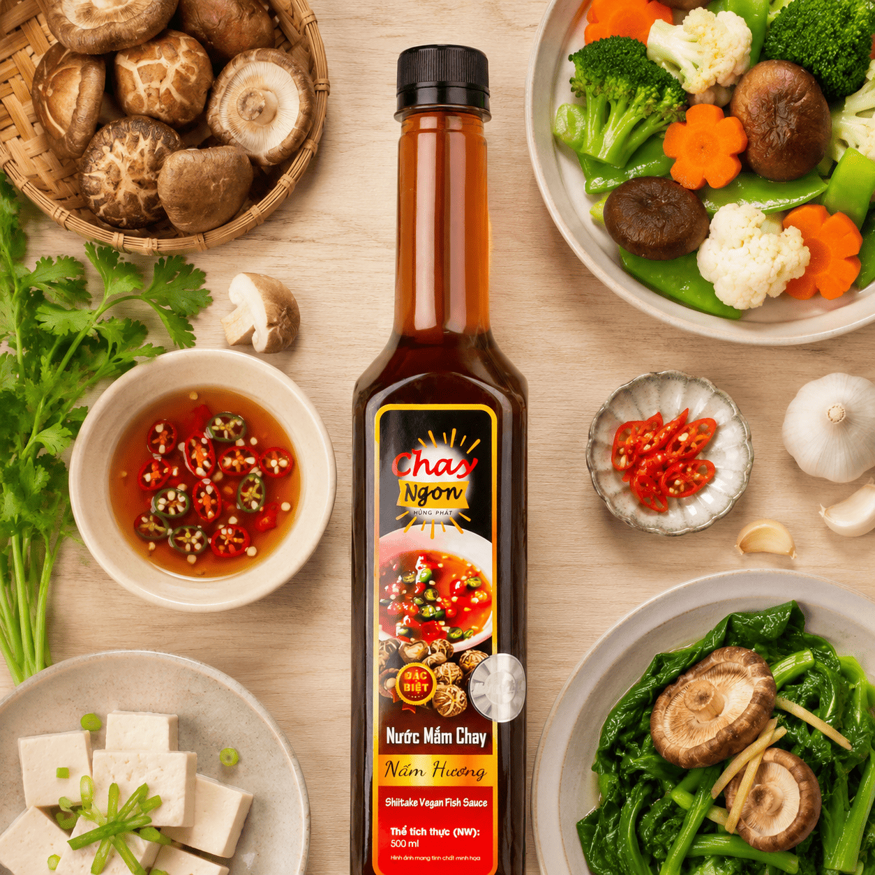 Nước Mắm Chay Nấm Hương – Gia Vị Linh Hoạt Cho Bữa Chay Hằng Ngày