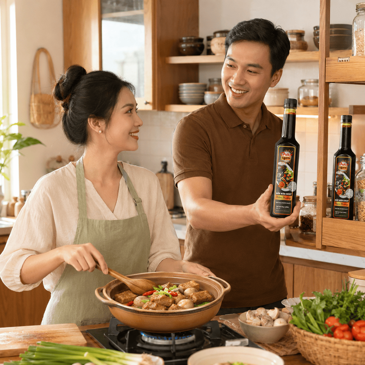 Gia Vị Chay Dạng Chai Giúp Thao Tác Bếp Gọn Hơn