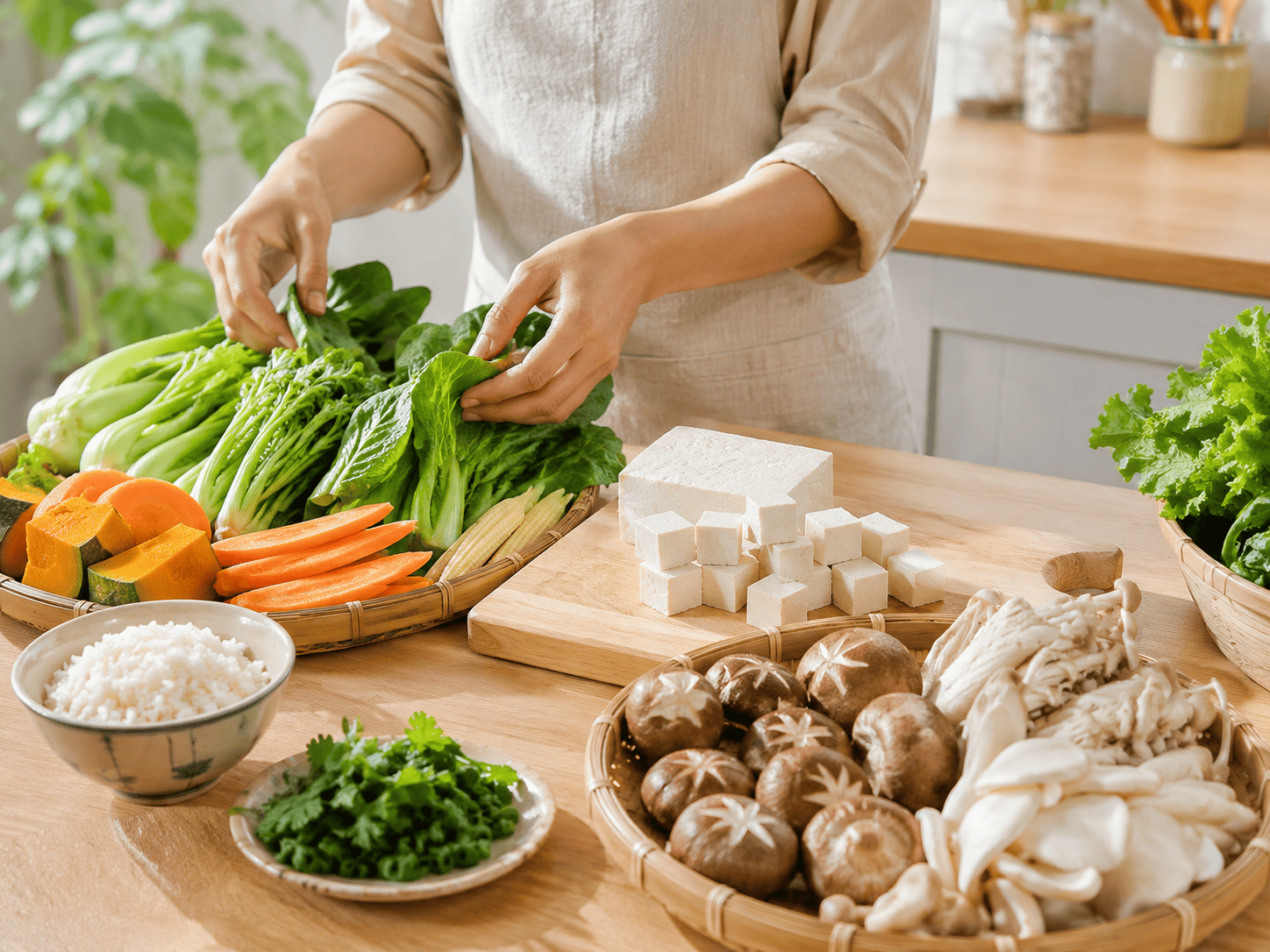 Rau Củ, Nấm, Đậu Hũ: Phối Sao Cho Không Đơn Điệu