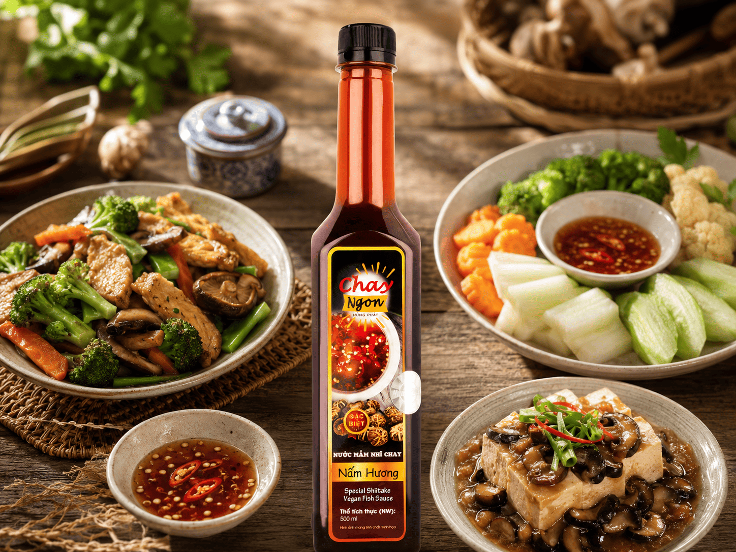 Nước Mắm Nhĩ Chay Ướp Nấm, Đậu Hũ Sao Cho Gọn?