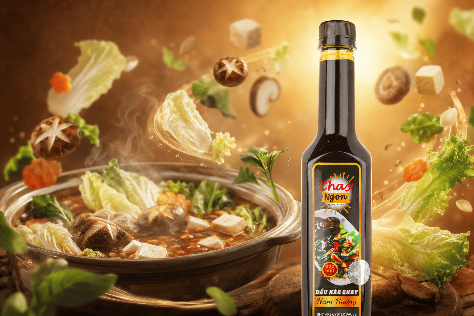 Dầu Hào Chay Nấm Hương– Nền Vị Sánh Thơm Cho Món Chay Gia Đình