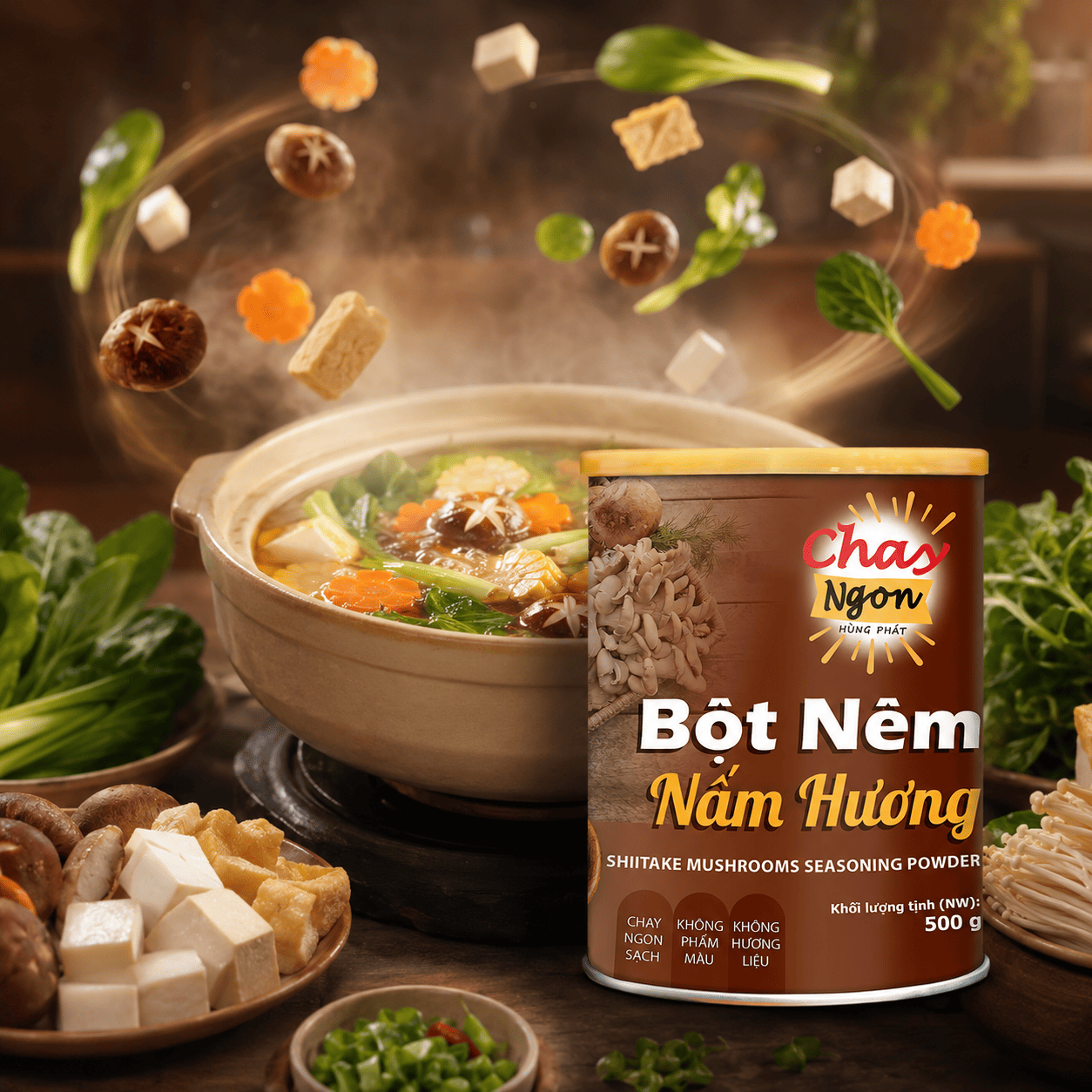 Bột Nêm Chay Nấm Hương Cho Món Chay Gia Đình Dễ Nấu Hơn