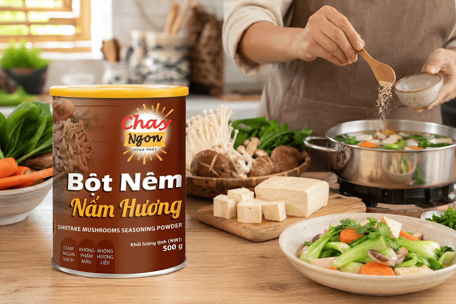 Cách Dùng Bột Nêm Chay Nấm Hương Cho Người Mới