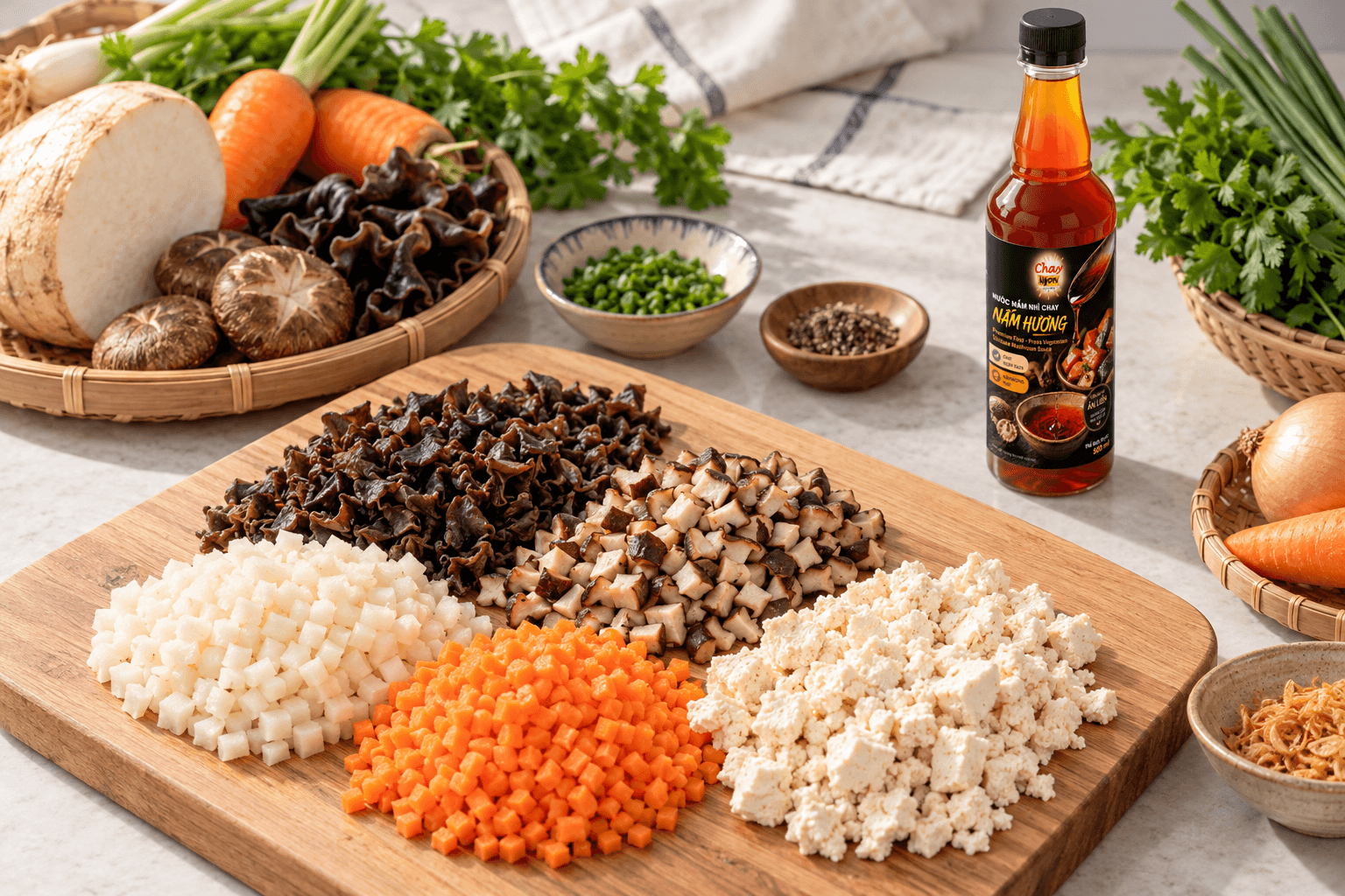 Nhân Bánh Cuốn Chay: 4 Cách Phối Nhân Ráo, Không Ướt Vỏ