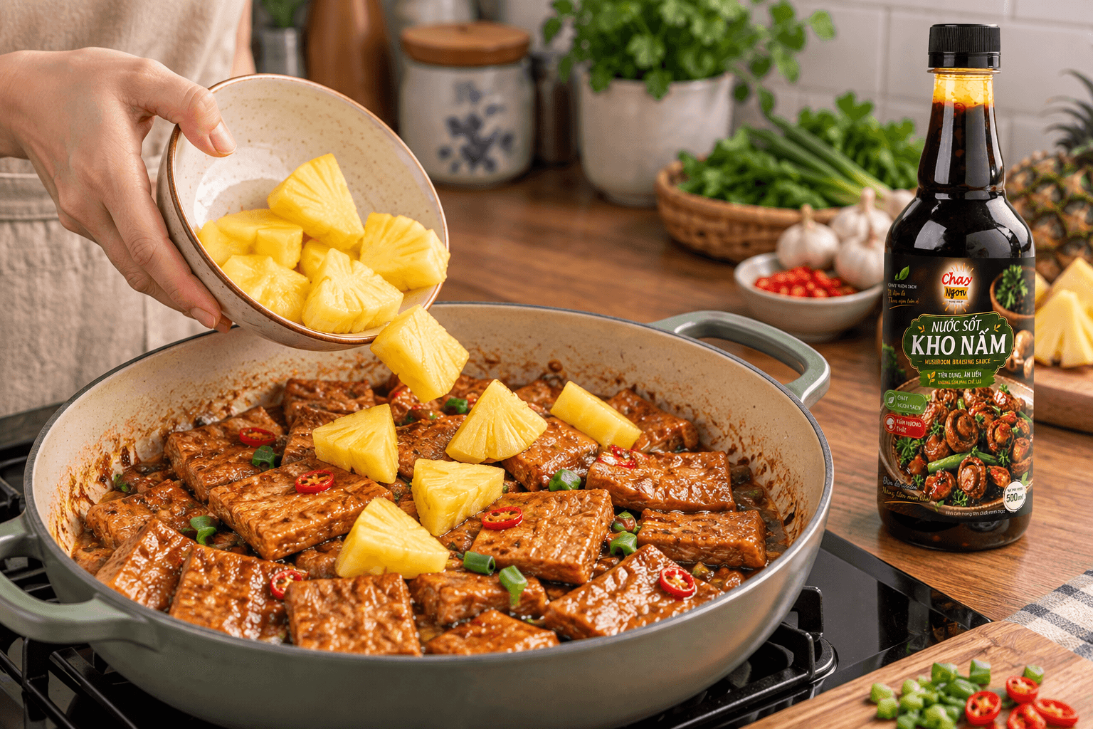 Sườn Non Chay Kho Khóm: Cân Vị Chua Ngọt, Sườn Không Bị Mềm