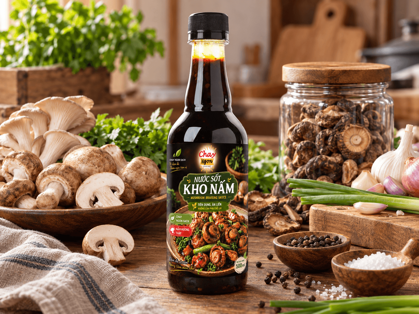 Sườn Non Chay Kho Nấm: Sườn Dai Vừa, Nấm Không Ra Nhiều Nước