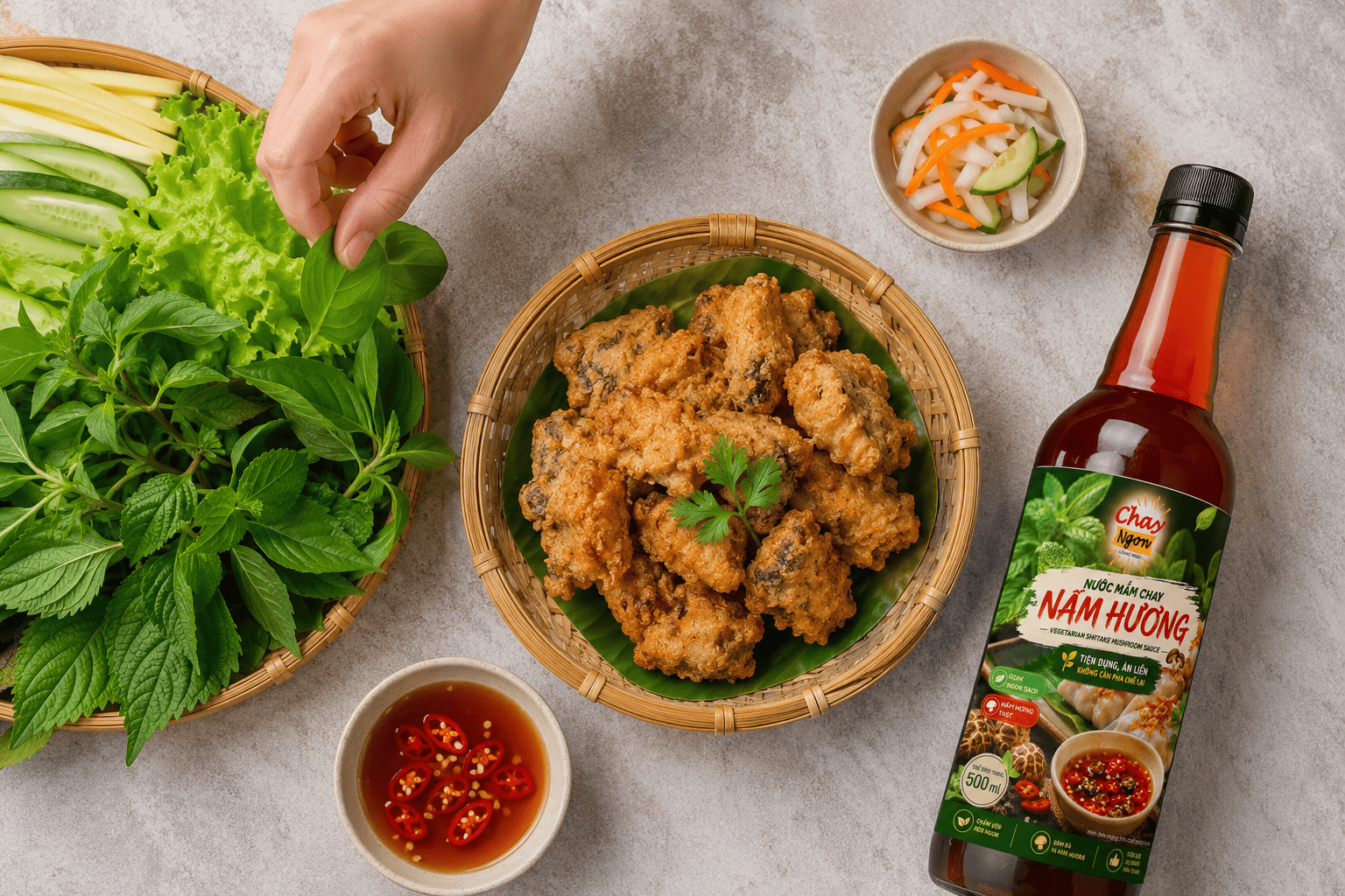 Món Chiên Dễ Ngấy Nên Cân Bằng Bằng Rau, Đồ Chua Hay Nước Chấm?