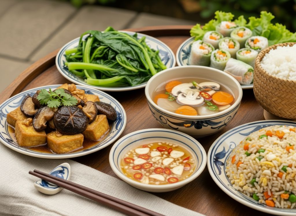 MÓN CHAY ĐẬM ĐÀ TỪ MỘT GIỌT NƯỚC MẮM NHĨ CHAY NẤM HƯƠNG