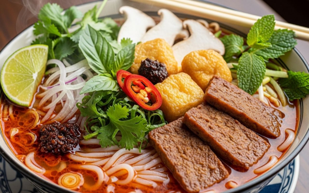 Bún Bò Huế Chay – Cay Nồng, Đậm Vị Huế