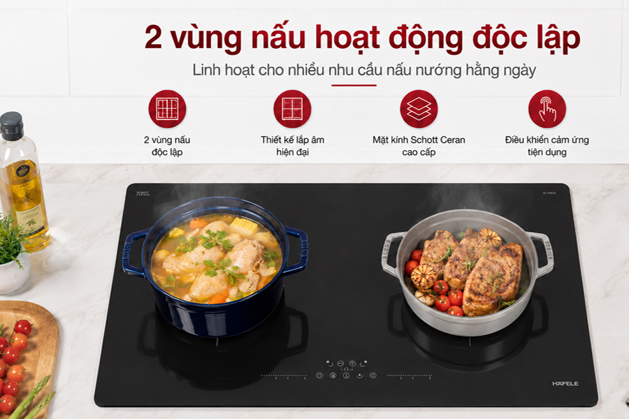 Bếp từ lắp âm 2 vùng nấu Hafele HC-I73241B chính hãng