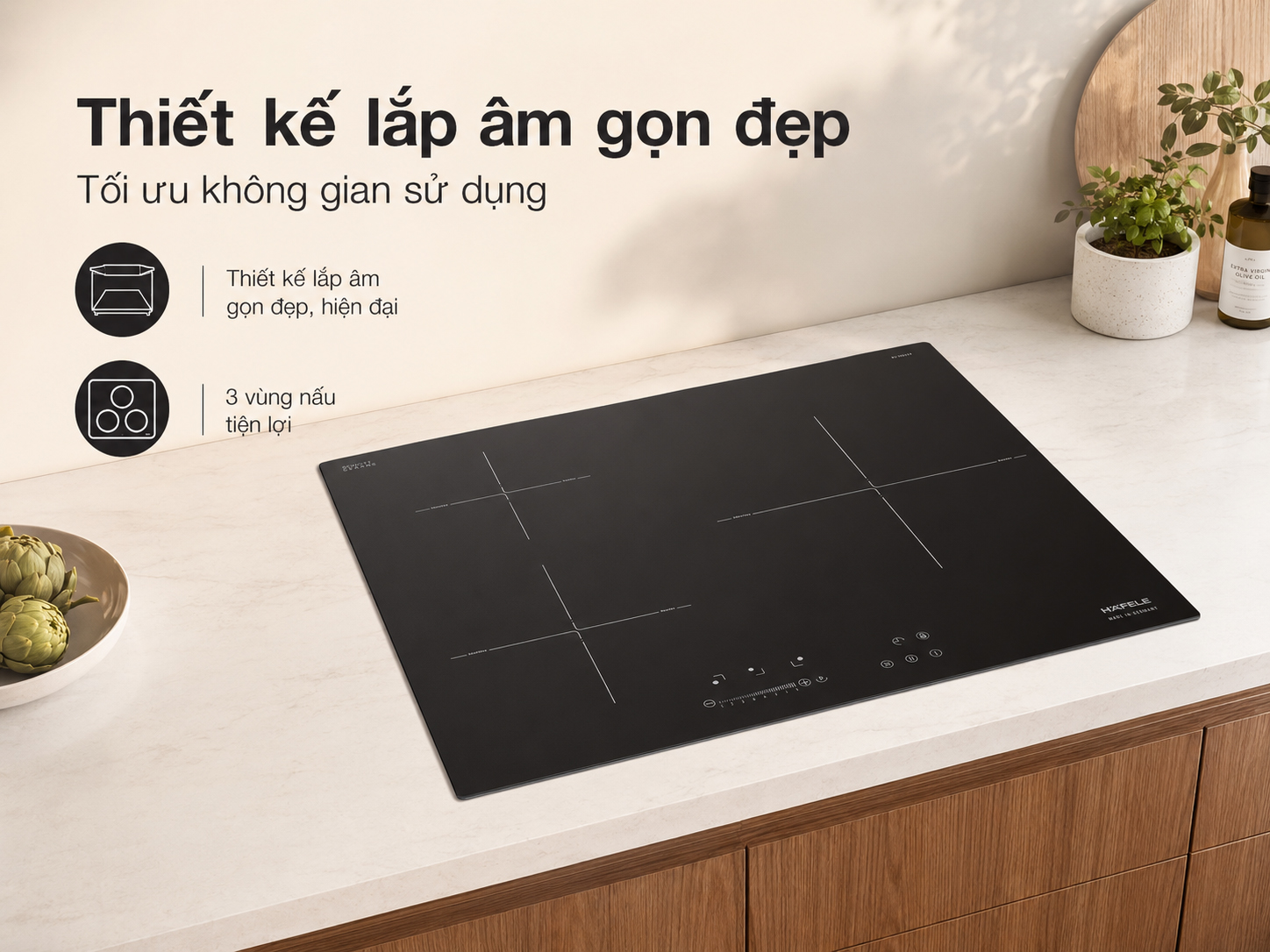 Bếp từ Hafele HC-I6035B thiết kế lắp âm sang trọng