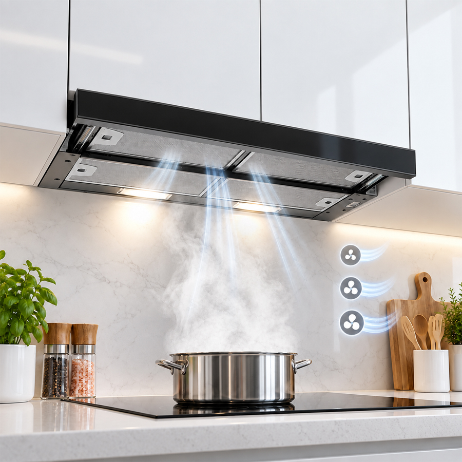 Công suất hút tối đa 800 m3 mỗi giờ và 3 cấp độ hút của Häfele HH-SG70A