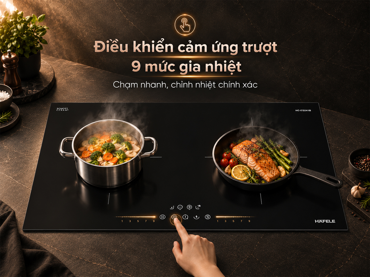 Điều khiển cảm ứng trượt 9 mức của bếp Häfele HC-I73241B