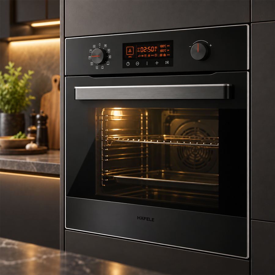 Điều khiển núm vặn kết hợp cảm ứng trên lò nướng Häfele HO-KT60A9