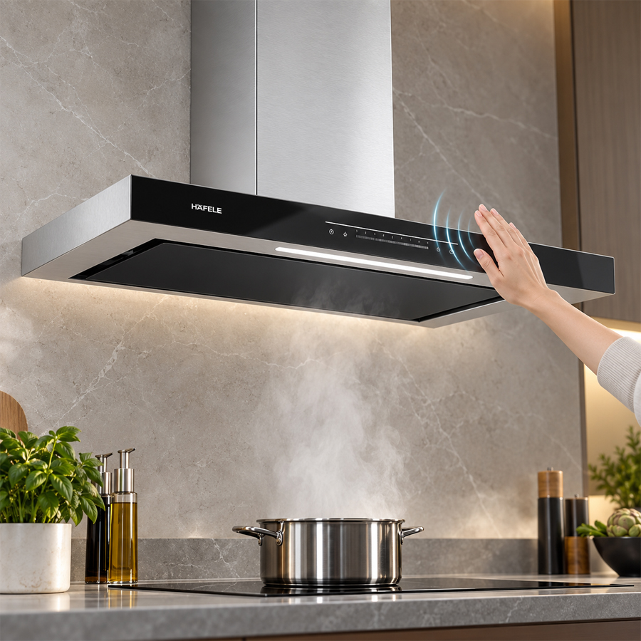 Điều khiển cảm ứng trượt và cảm biến cử chỉ của máy hút mùi Häfele HC-W705B