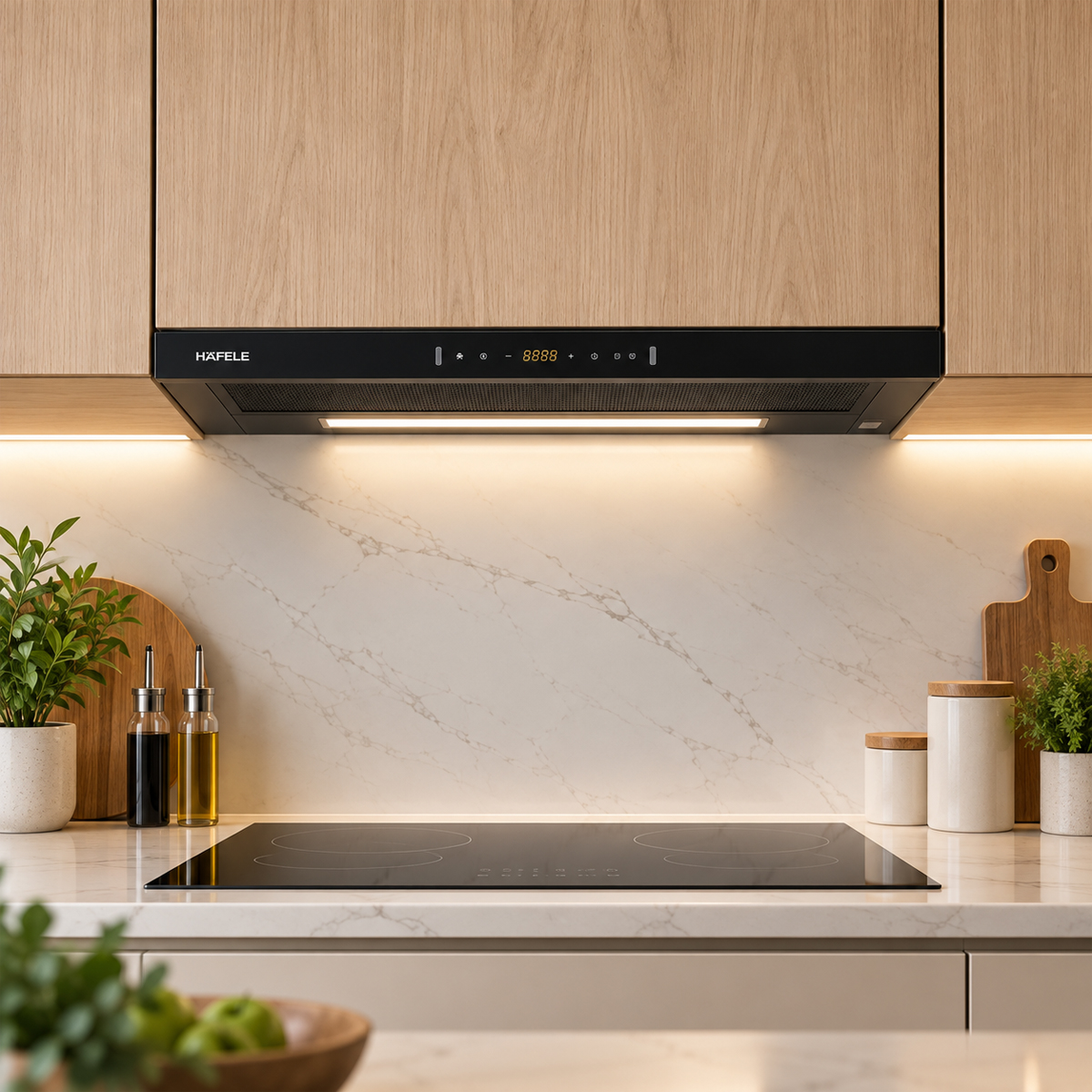 Máy hút mùi âm tủ Häfele HC-H7034TB 538.86.099 ở trạng thái đóng