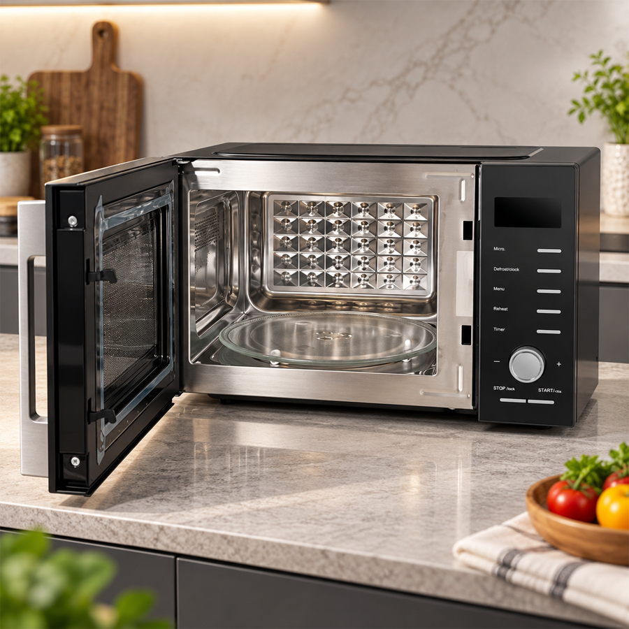 Khoang thép không gỉ 25 lít và đĩa xoay thủy tinh 285 mm của Häfele HC-MW251FB