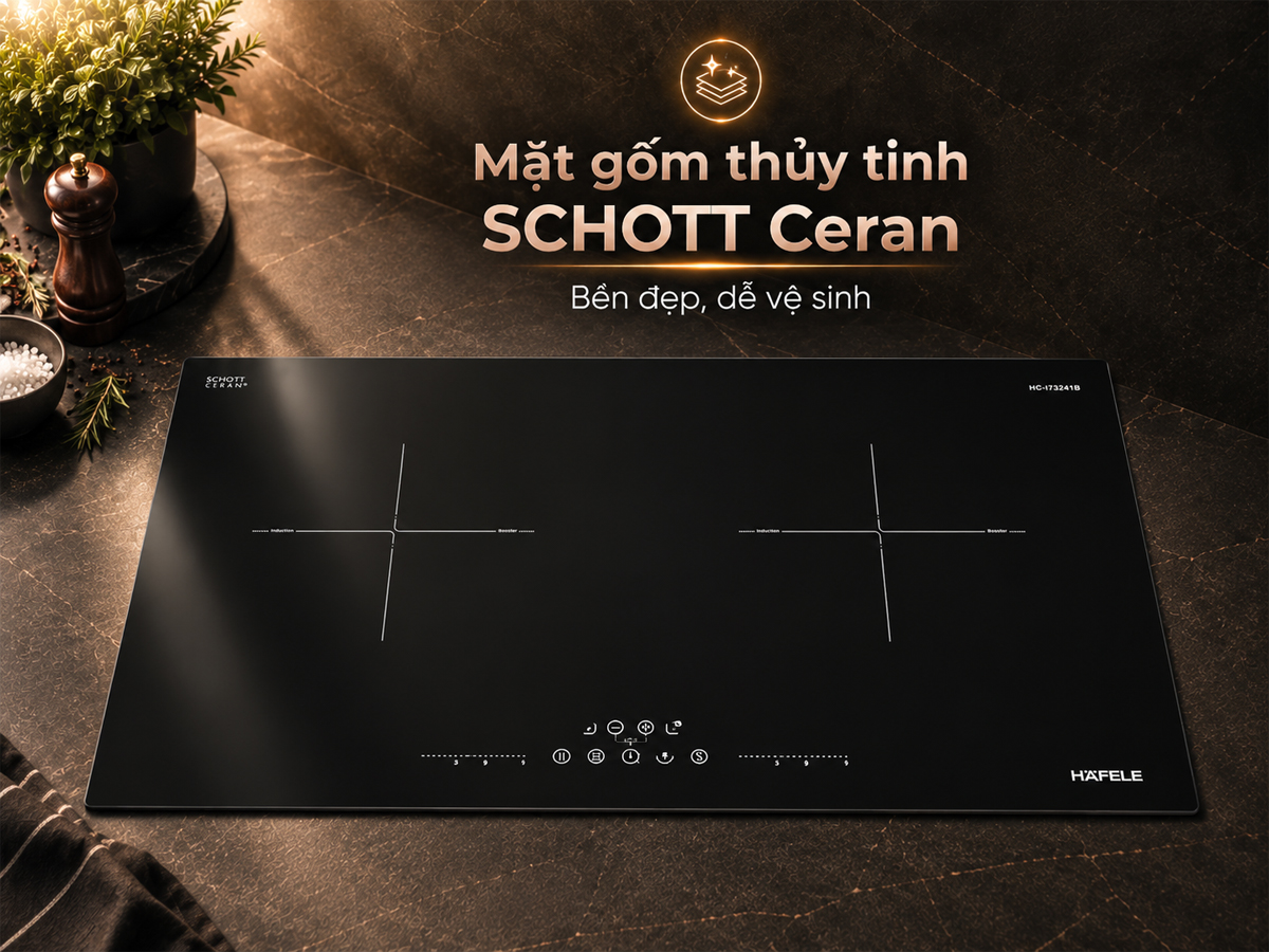 Mặt gốm thủy tinh SCHOTT Ceran của bếp từ Häfele HC-I73241B