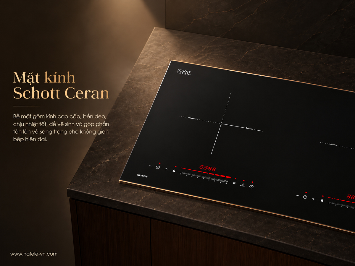 Mặt gốm thủy tinh SCHOTT Ceran của bếp từ Häfele HC-I73242B