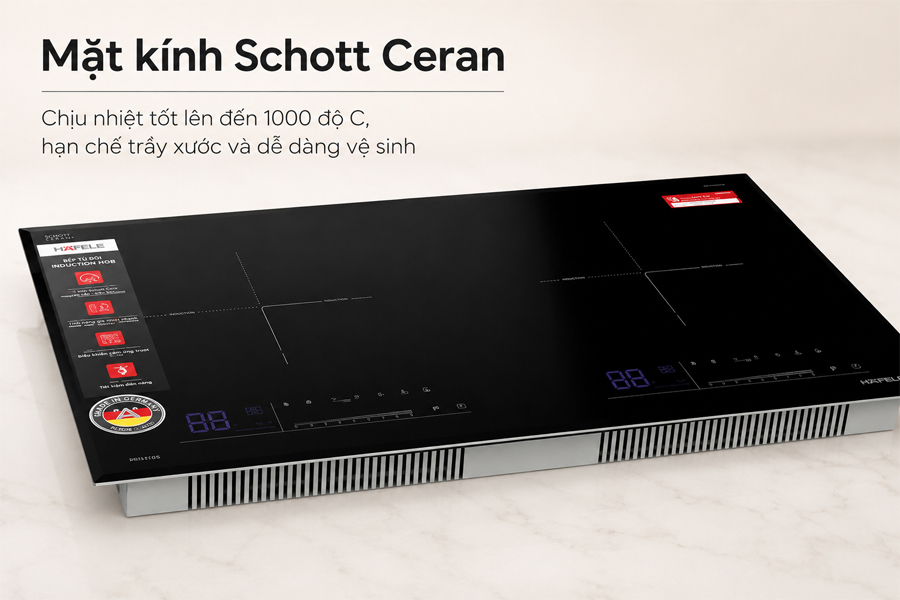 Mặt kính Schott Ceran của bếp từ Hafele HC-I7323B