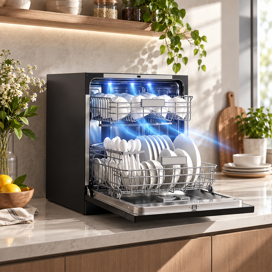 Sấy Turbo Air Pro kết hợp UV của máy rửa chén Häfele HDW-T5552B