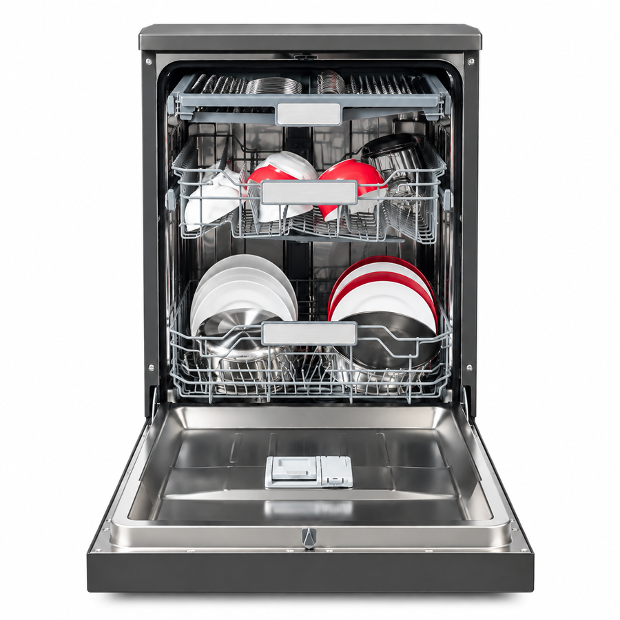 Khoang rửa 15 bộ và 3 tầng khay của máy rửa chén Häfele HDW-F6031G