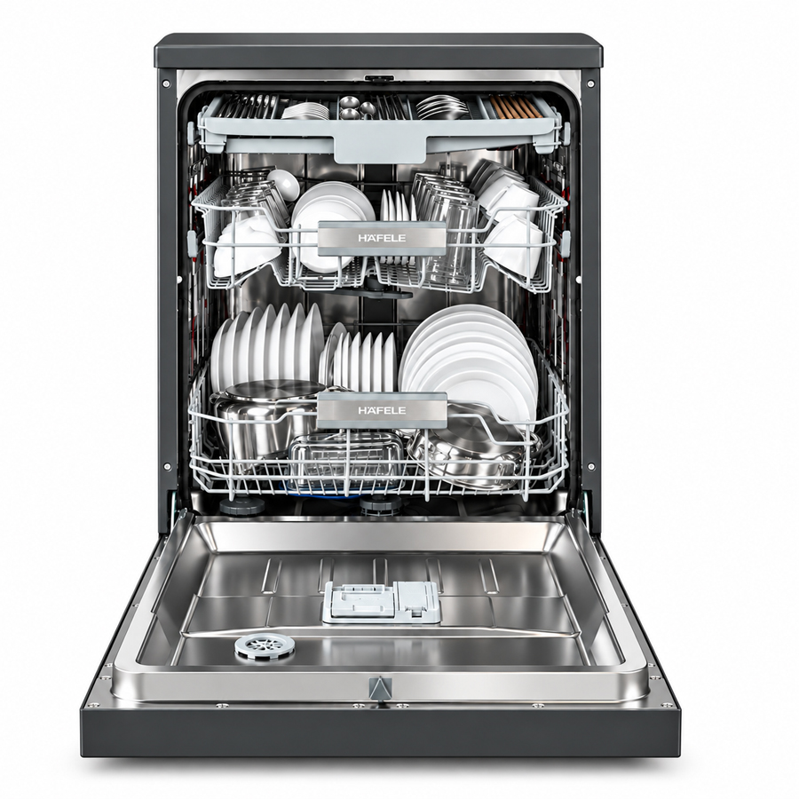 Khoang rửa 15 bộ và 3 tầng khay của máy rửa chén Häfele HDW-F6052G