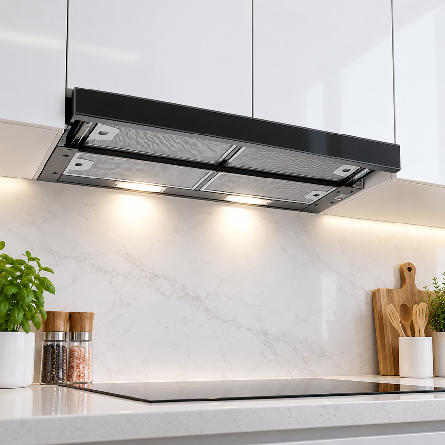 Thiết kế âm tủ mặt kính đen của máy hút mùi Häfele HH-SG70A
