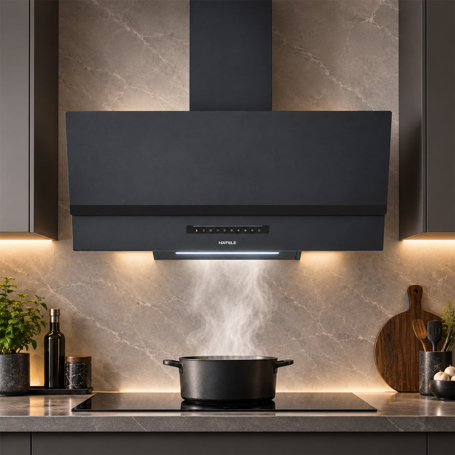 Thiết kế rộng 900 mm, hoàn thiện đen nhám và đèn LED của Häfele HC-H902WB