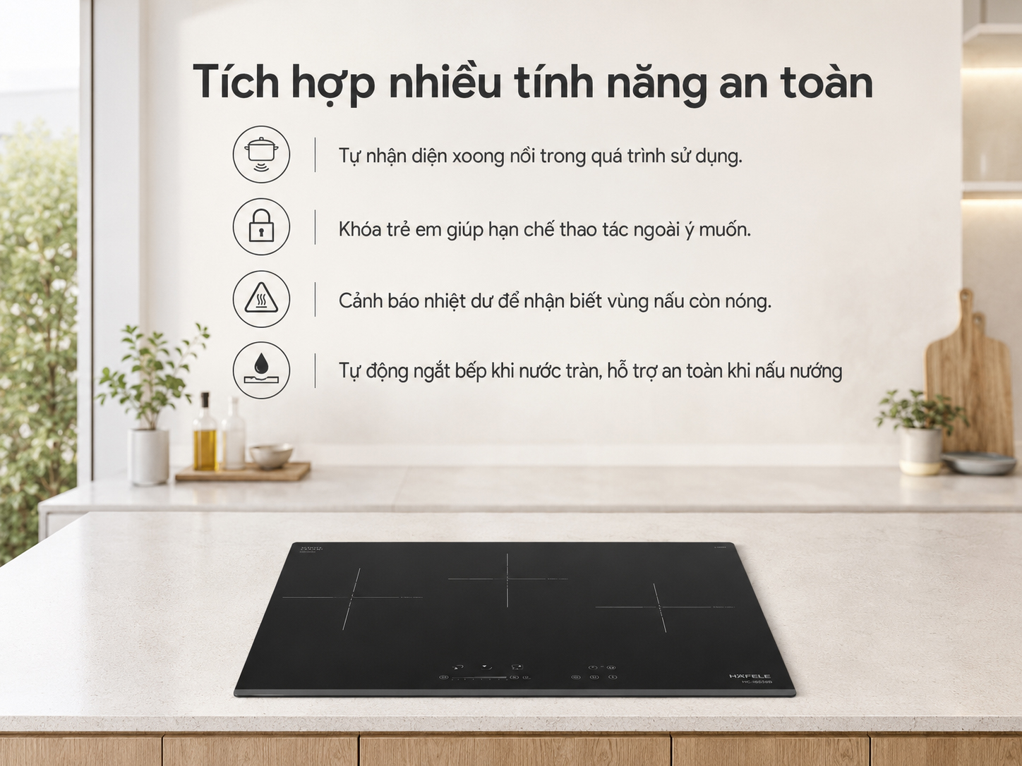 Tính năng an toàn trên bếp từ Hafele HC-I6035B