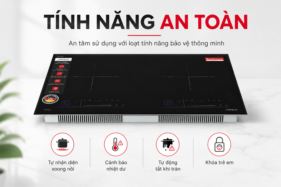 Tính năng an toàn trên bếp từ Hafele HC-I7323B
