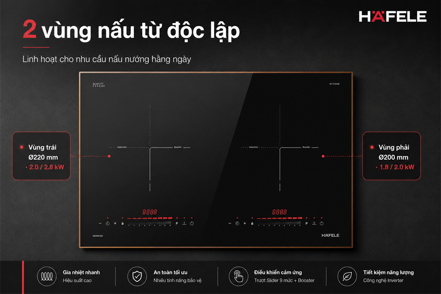 Điều khiển cảm ứng trượt trên bếp từ Hafele HC-I73242B