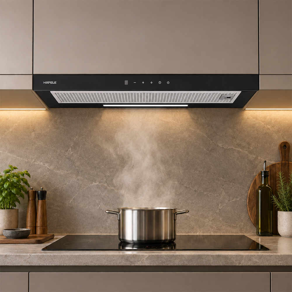 Máy hút mùi âm tủ Häfele HC-H7032TB 538.86.098 rộng 700 mm, mặt kính đen