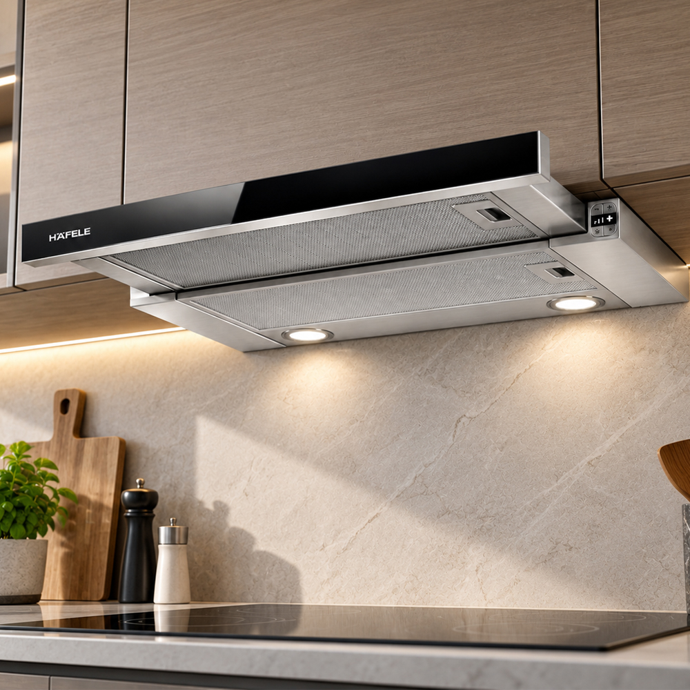 Máy hút mùi âm tủ Häfele HH-TG90E 539.81.075 mặt kính đen