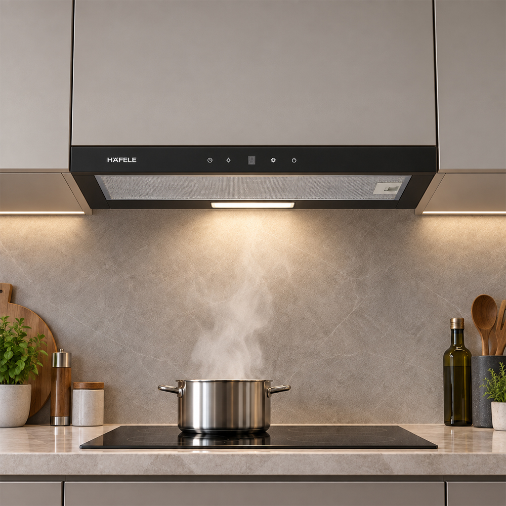 Máy hút mùi âm tủ Häfele HC-H7031TB 538.86.096 rộng 700 mm, mặt kính đen