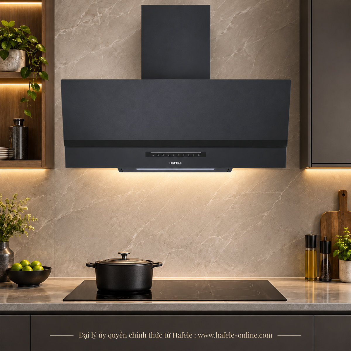 Máy hút mùi gắn tường Häfele HC-H902WB 533.87.379, hoàn thiện đen nhám