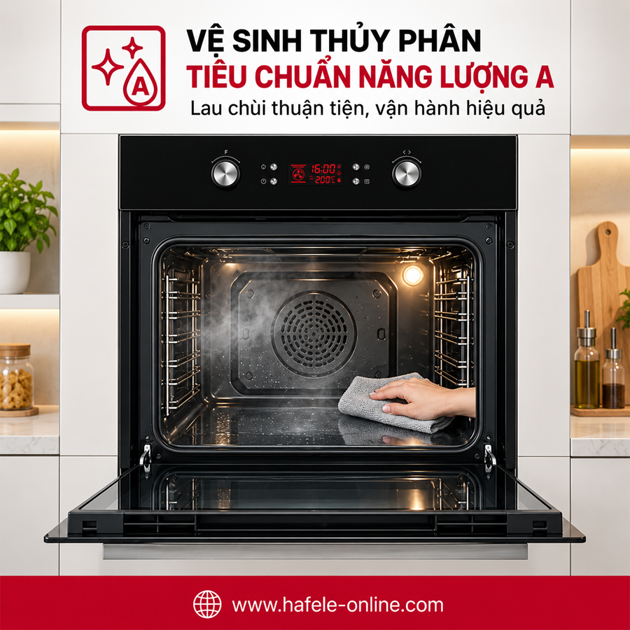 Vệ sinh thủy phân và tiêu chuẩn năng lượng A của lò nướng Häfele HO-2KT65A