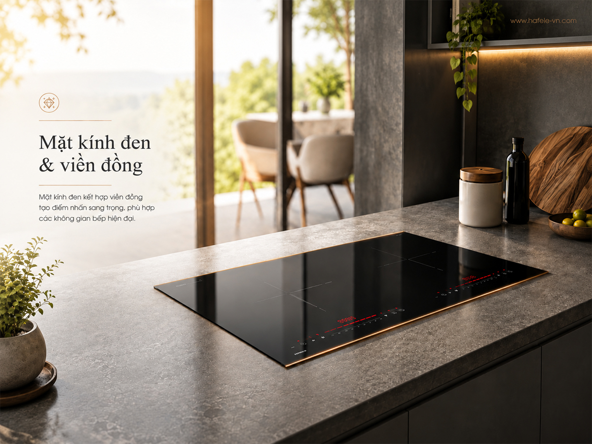 Thiết kế Flamora Series và viền hợp kim đồng của bếp từ Häfele HC-I73242B