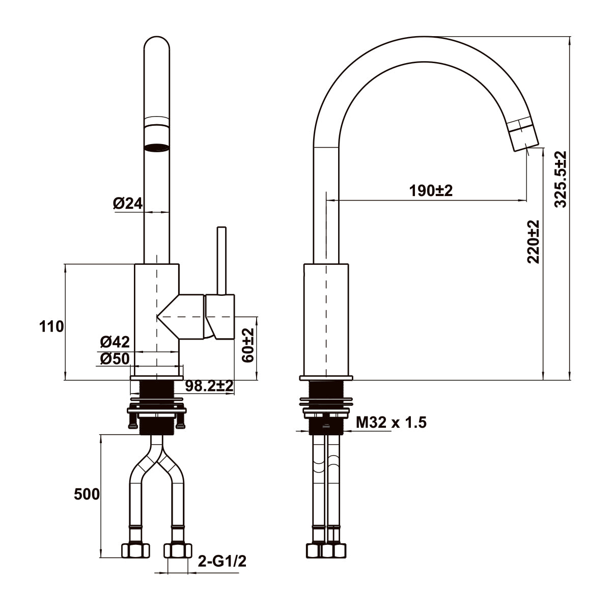 Vòi Rửa Chén Bát Đen Mờ Hafele HT25-SH1F220