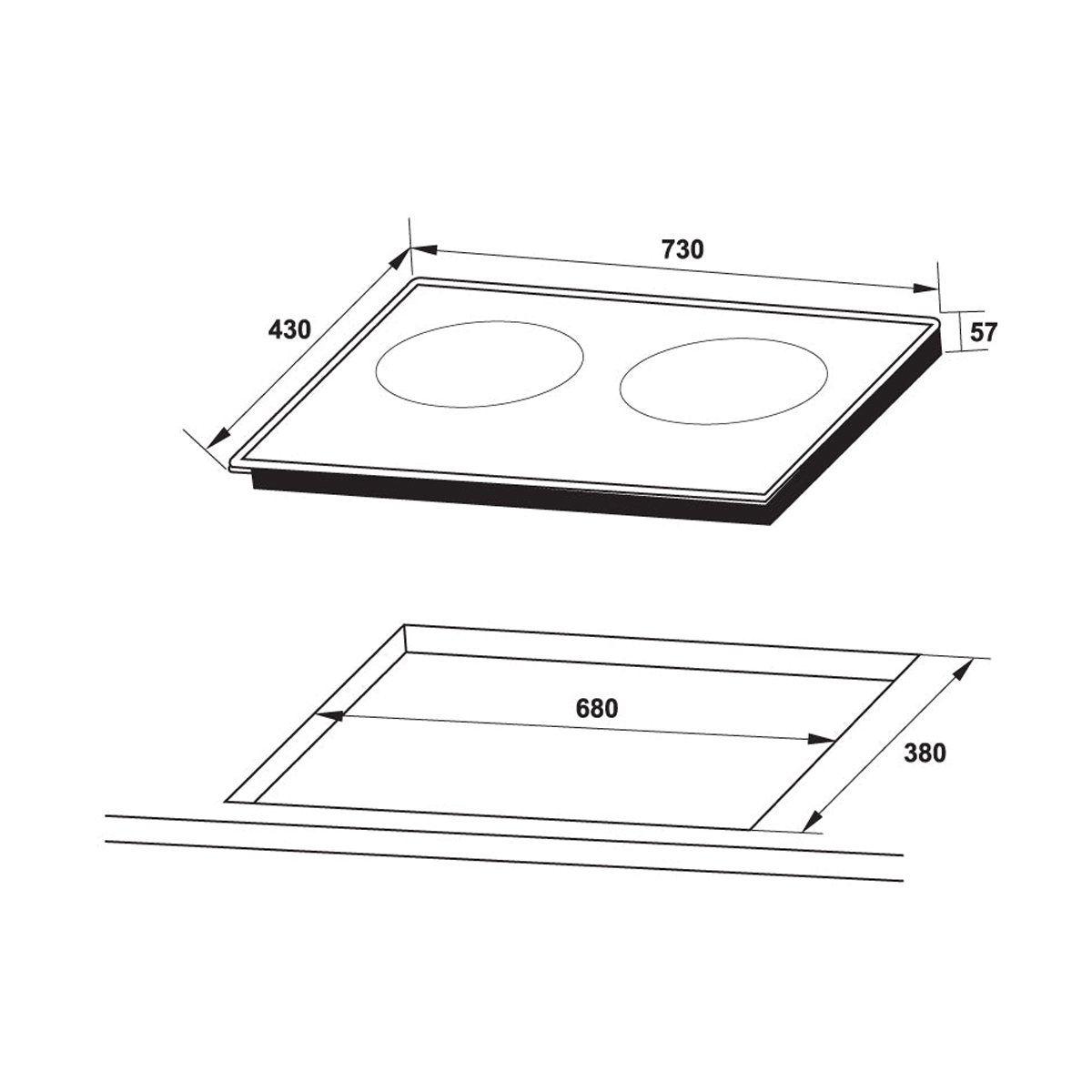 Bếp Từ Âm 2 Vùng Nấu Hafele HC-I3732A