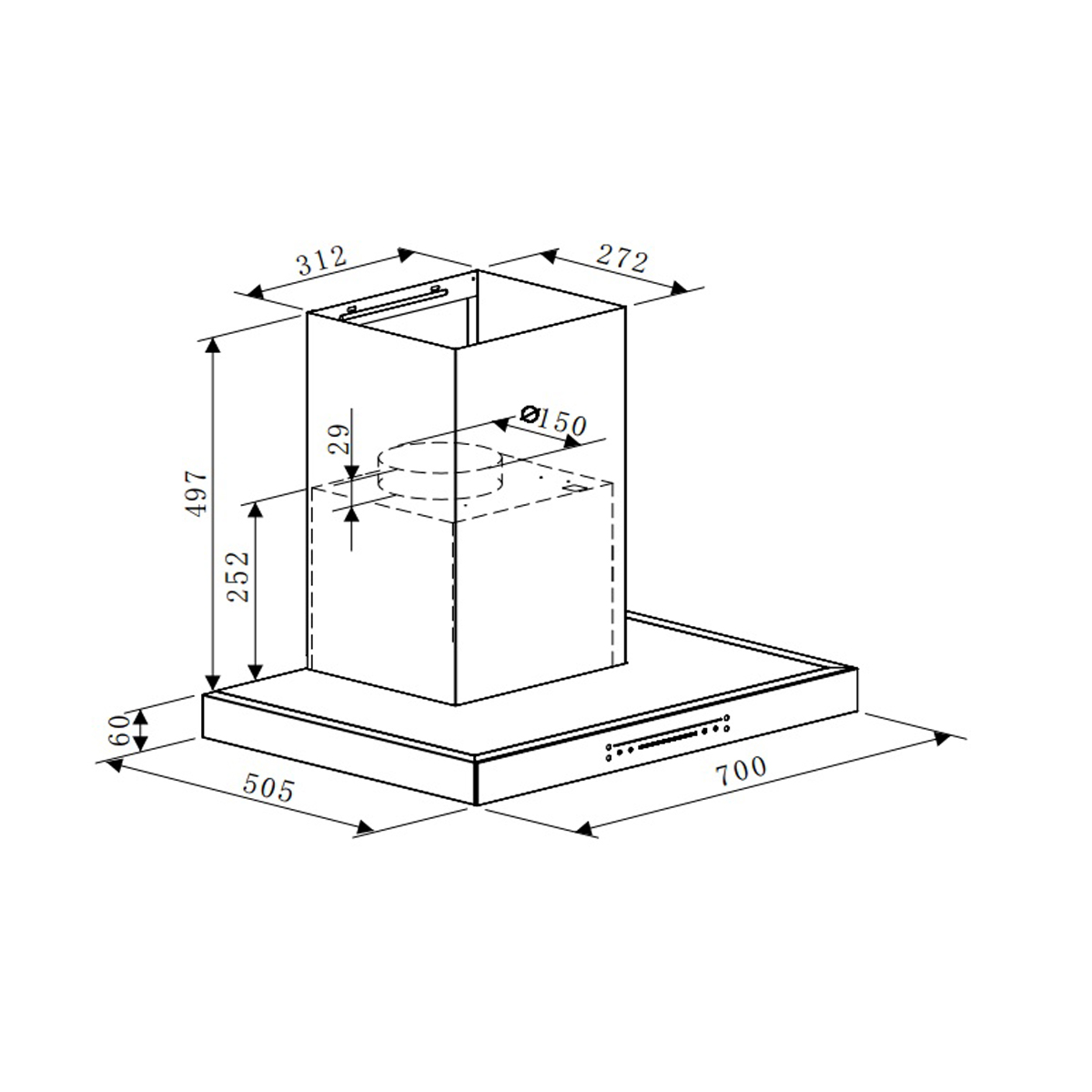Máy Hút Mùi Gắn Tường Hafele HC-W705B