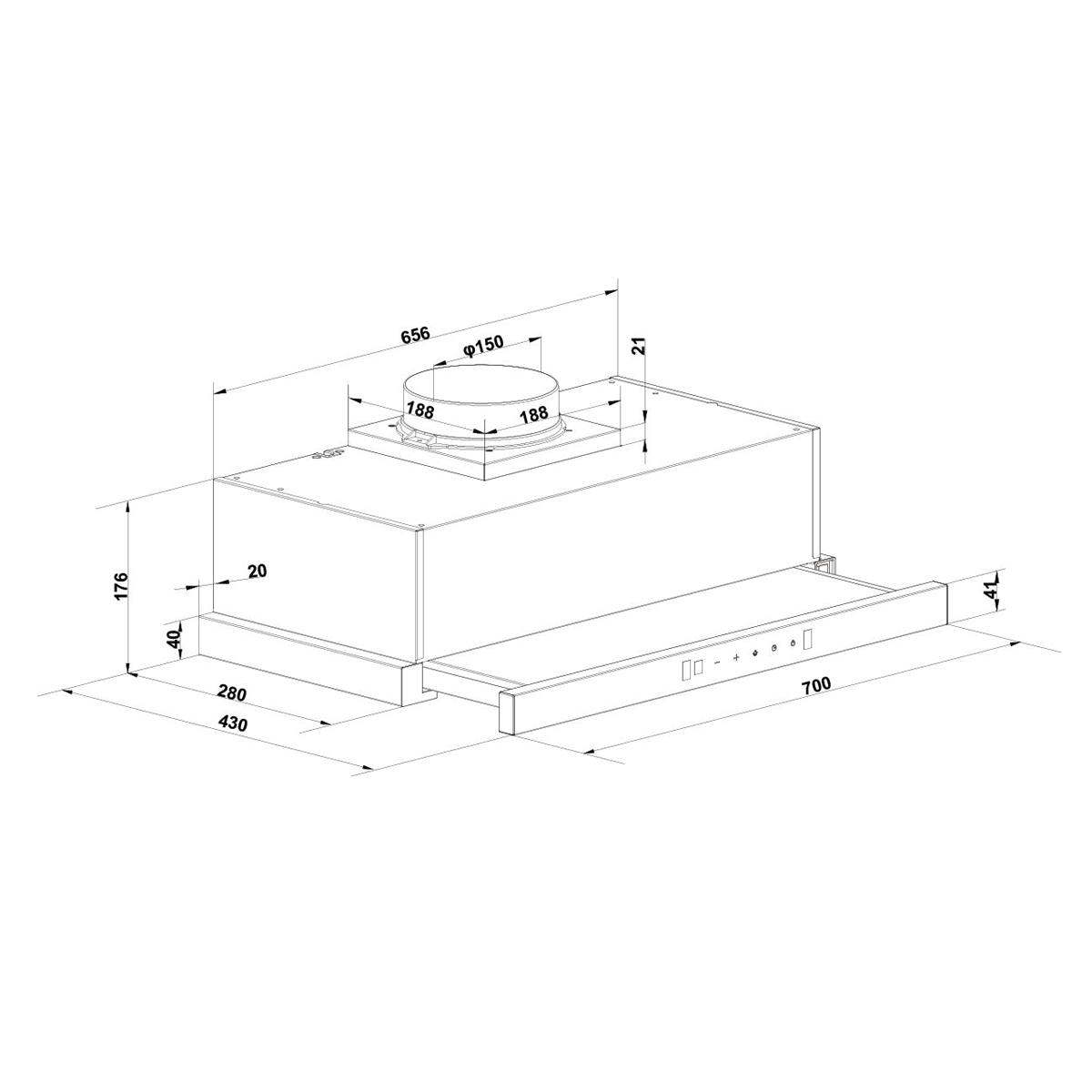 Máy Hút Mùi Âm Tủ Hafele HC-H7032TB