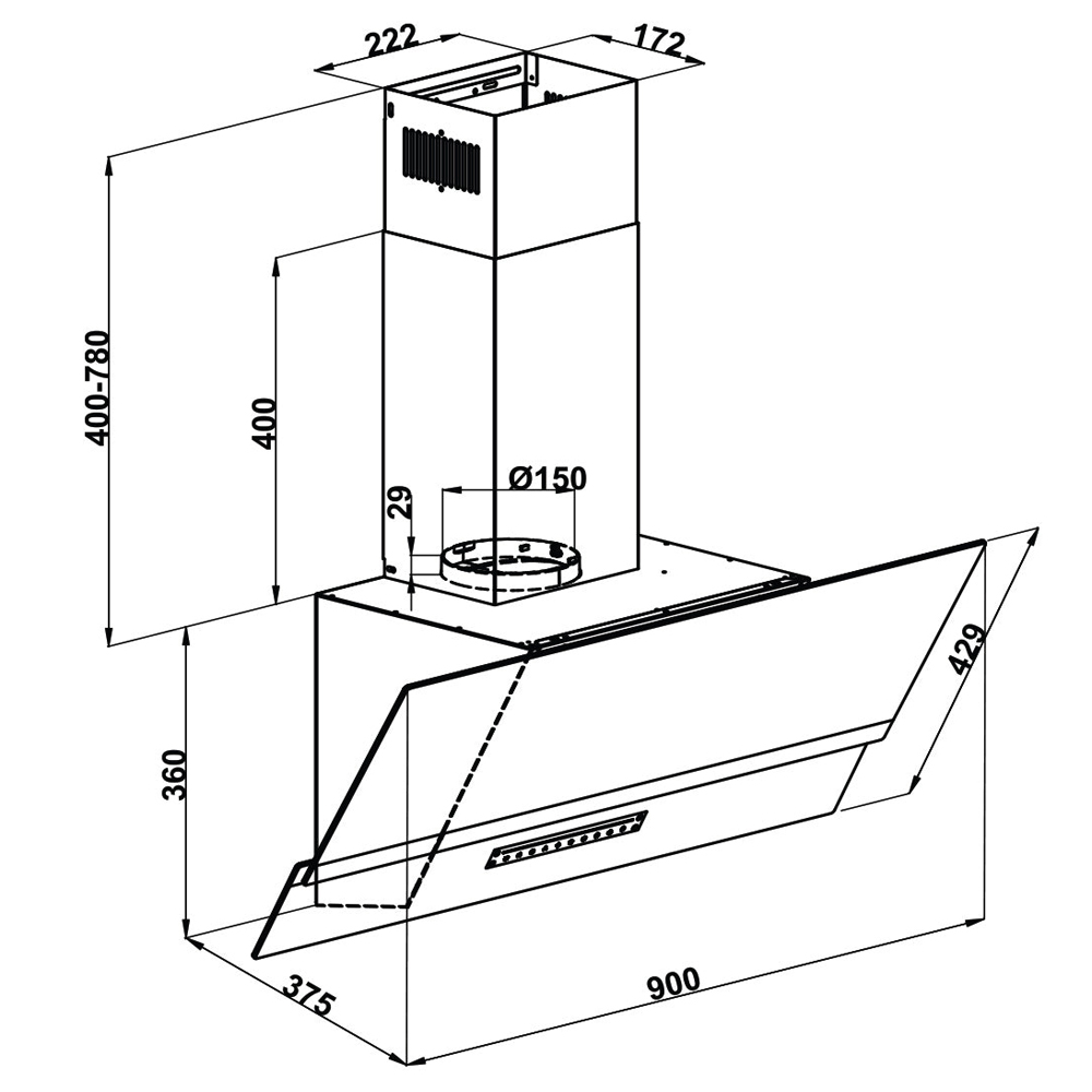 Máy Hút Mùi Gắn Tường Hafele HC-H902WB