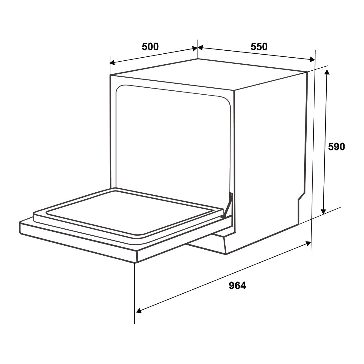 Máy Rửa Chén Bát Để Bàn Hafele HDW-T5532B