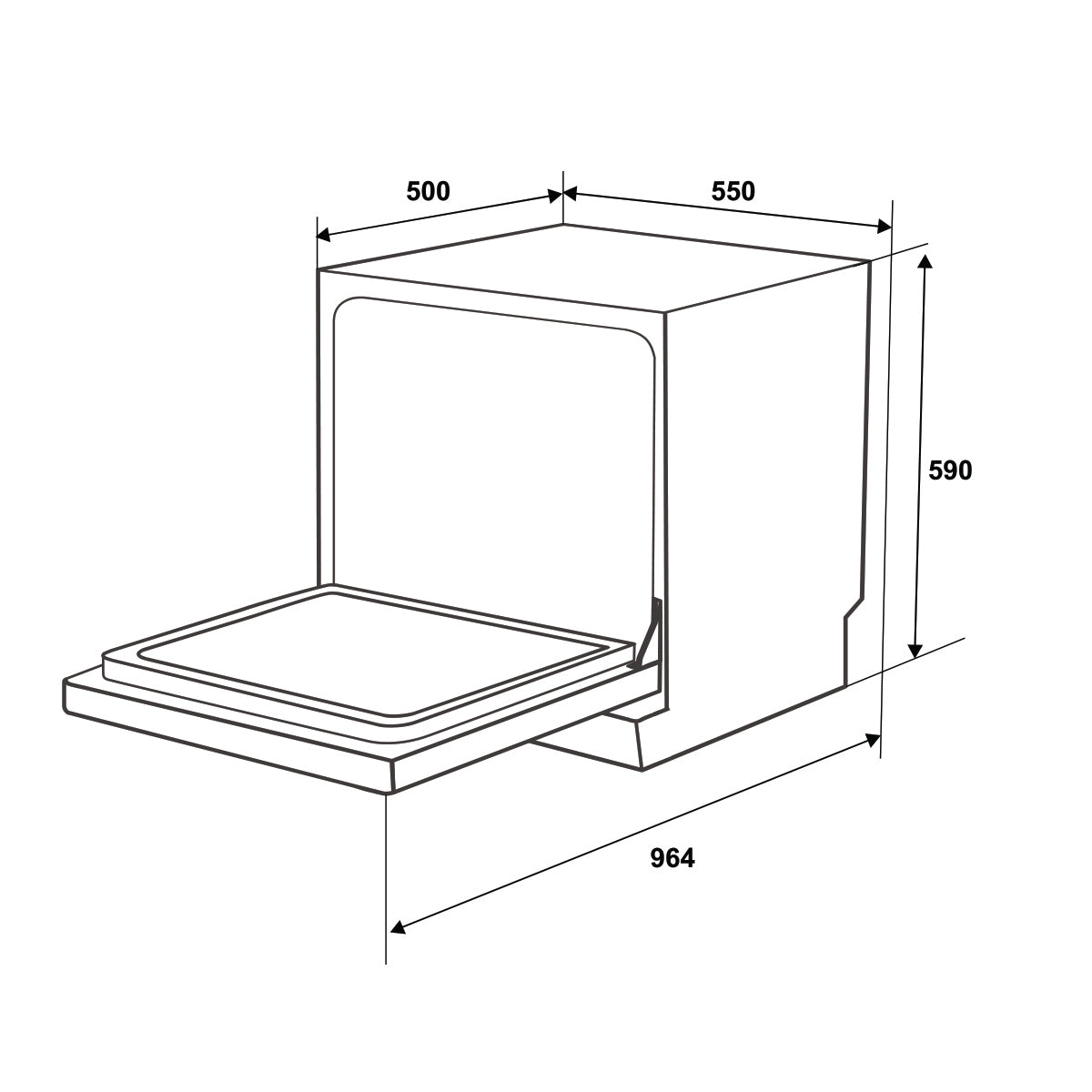 Máy Rửa Chén Bát Để Bàn Hafele HDW-T5552B