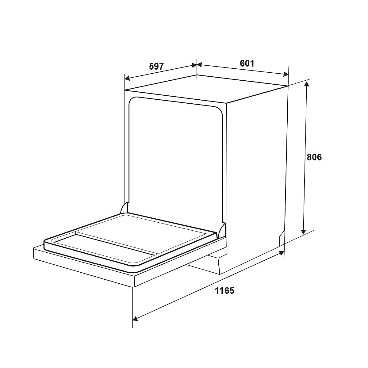 Máy Rửa Chén Bát Độc Lập Hafele HDW-F601B