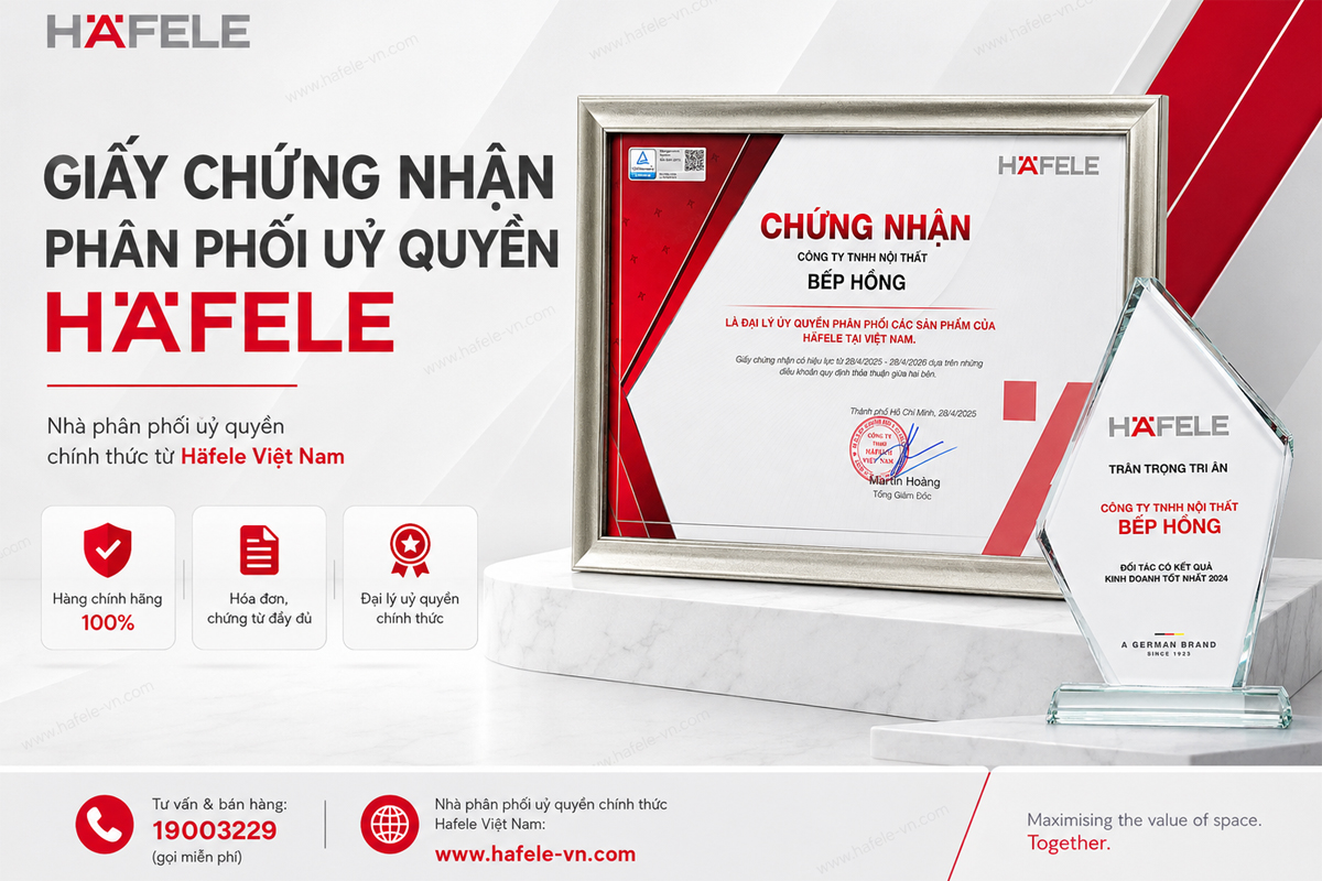 Giấy chứng nhận nhà phân phối ủy quyền Häfele